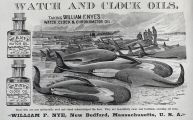1886 William Nye Watch & Clock Oil Ad ~ Whales