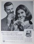 1964 Stewart In-fra-red Oven Ad ~ Toasted Stewart Sandwich