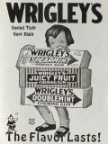 1919 Wrigley's Gum Ad ~ Child Holds Large Gum Packs