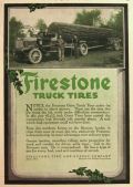 1917 Firestone Truck Tires Ad ~ Log Trailer Photo