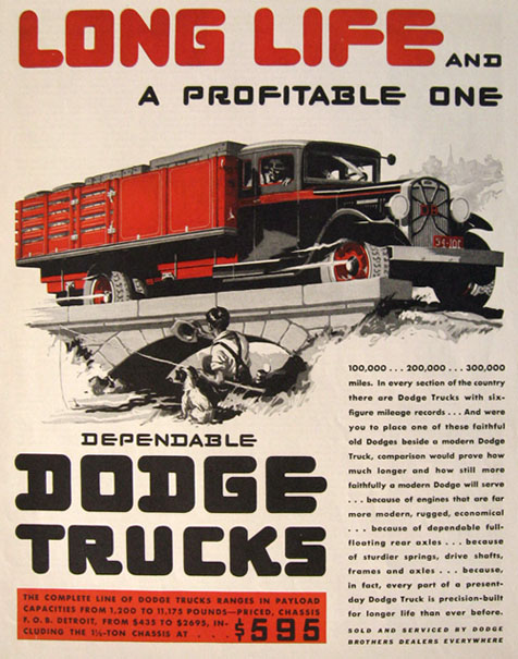1931 Vintage Dodge Trucks Ad ~ Long Life