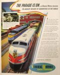 1941 GM Locomotive Train Ad ~ The Parade Is On