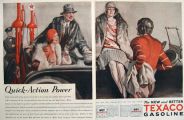 1928 Texaco Gasoline Ad ~ Quick Action Power