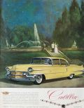 1956 Cadillac Ad ~ In Front of Fountain