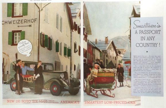 1933 De Soto Six Car Ad ~ St. Moritz