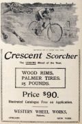 1894 Antique Crescent Scorcher Bicycle Ad