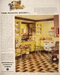 1936 Armstrong Linoleum Floors Ad ~ Retro Formica Kitchen