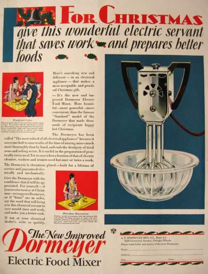 1929 Dormeyer Electric Mixer Ad