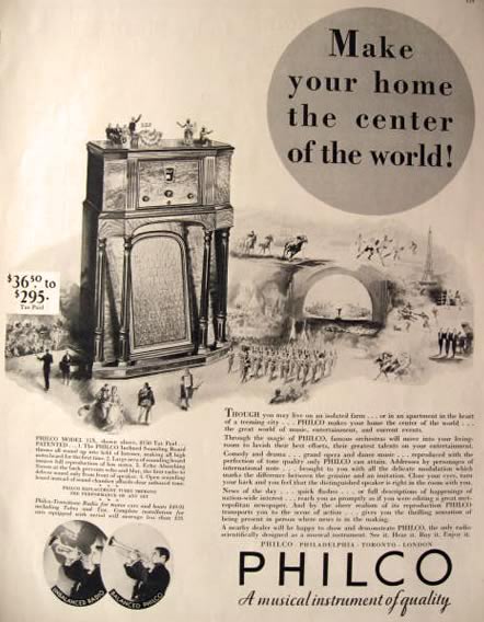 1932 Philco Radio Ad ~ Model 15X