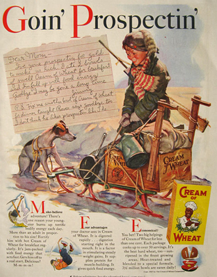 1938 Cream of Wheat Cereal Ad ~ Young Boy with Dog