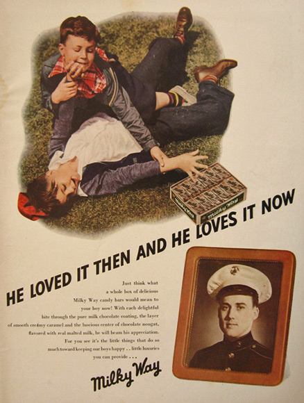 1942 Milky Way Ad ~ He Loved It Then