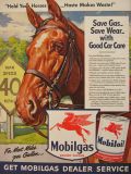 1942 Mobil Ad ~ Hold Your Horses
