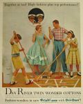 1957 Vintage Dan River Fabric Ad ~ Shuffleboard