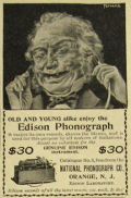 1898 Antique Edison Phonograph Ad