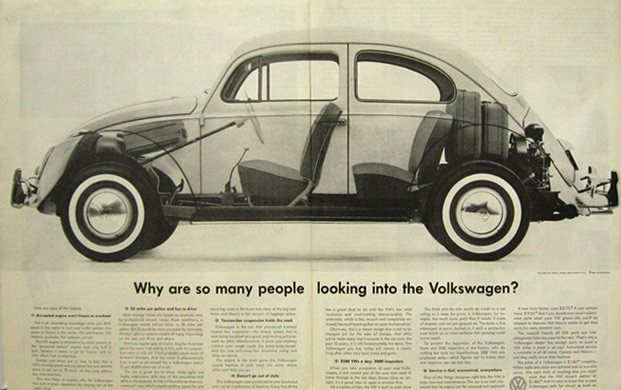 1960 Volkswagen Beetle Ad Looking Into the VW