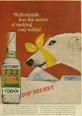 1959 Wolfschmidt's Vodka Ad ~ Top Secret ~ Wolfhound