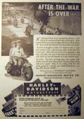 1944 Harley Davidson Ad ~ After the War is Over