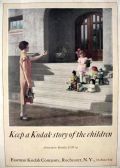 1926 Kodak Autographic Camera Ad ~ Child with Vintage Dolls
