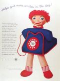 1957 Retro Bell Telephone Ad ~ Dolly Phone Color Print Ad