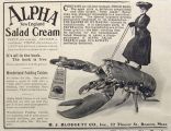 1903 Alpha New England Salad Dressing Ad ~ Lady Rides Huge Lobster