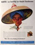 1953 Print Ad for Hats ~ Burmese Khun Sun Hat ~ Rico Tomaso