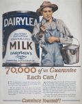 1924 Dairylea Evaporated Milk Ad ~ Direct from Farmers