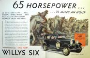 1930 Willys Six Ad ~ 65 Horsepower, 72 Miles an Hour