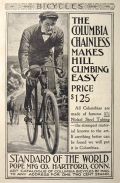1898 Antique Pope Mfg. Columbia Chainless Bicycle Ad ~ Easy Hill Climbing
