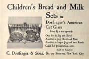 1898 Antique Dorflinger Cut Glass Ad ~ Children's Bread & Milk Set