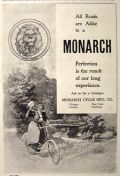 1898 Antique Monarch Bicycle Ad ~ All Roads Are Alike