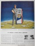 1957 Atlantic Imperial Gasoline Ad ~ Vintage Gas Pump