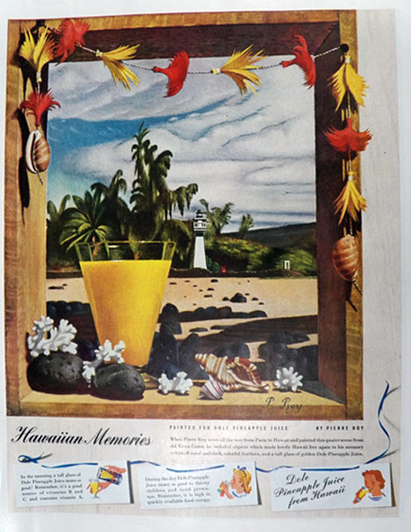 1940 Dole Pineapple Juice Ad ~ Pierre Roy Art