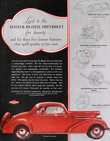 1935 Chevy Ad ~ Master Deluxe Coupe