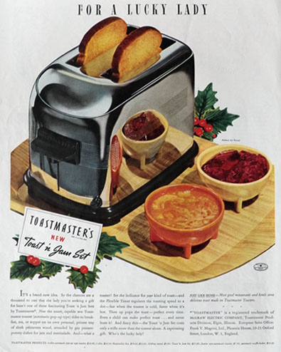1938 Toastmaster Toaster Ad ~ Toast 'n Jam Set