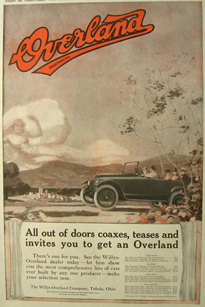 1917 Willys Overland Ad All Out of Doors
