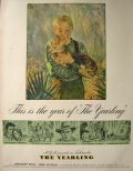 1946 Movie Ad ~ The Yearling ~ Gregory Peck