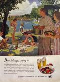 1949 Beer Belongs Ad ~ Weekend at the Lake