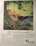 1947 Avondale Mills Ad ~ Boy, Dog & Harmonica