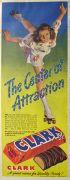 1947 Clark Candy Bar Ad ~ Roller Skater