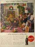 1944 Coca Cola Coke Ad ~ Soldiers at Christmas