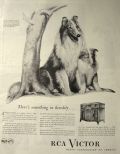 1945 RCA Victor Radio Ad ~ Collies