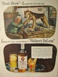 1944 Walker's Deluxe Whisky Ad ~ Airedale Terrier