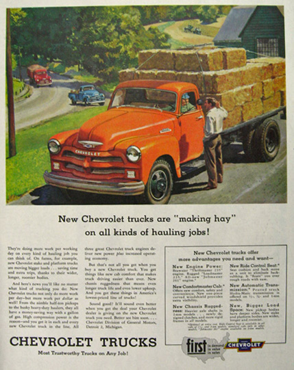 1954 Chevy Trucks Ad ~ Hay Truck