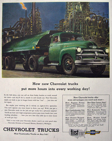 1954 Chevy Truck Ad ~ More Hours in a Working Day