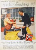 1958 Seven-Up 7-Up Ad ~ Vintage Vespa