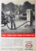 1958 Esso Gasoline Ad ~ Vintage Gas Pump Photo