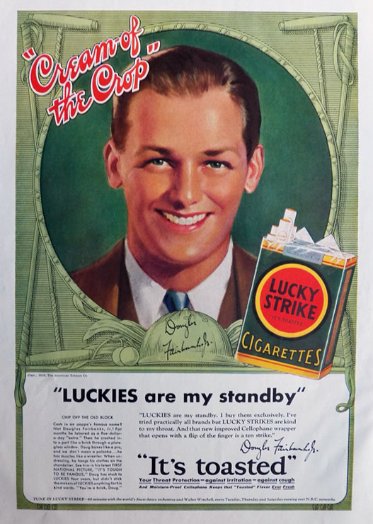 1932 Lucky Strike Ad ~ Douglas Fairbanks, Jr.