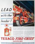 1933 Texaco Fire Chief Gas Ad ~ Lead with the Leader