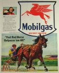 1941 Mobilgas Ad ~ Harness Horse Racing Pacer Trotter
