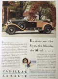 1929 Cadillac LaSalle Ad ~ Easiest on the Eyes, the Hands, the Mind